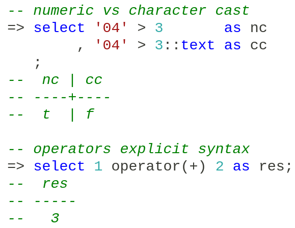 Datatypes mechanics